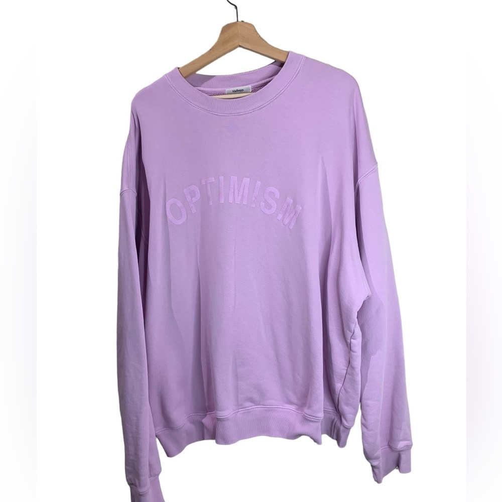 EUC MADHAPPY optimisim lilac oversized sweatshirt
